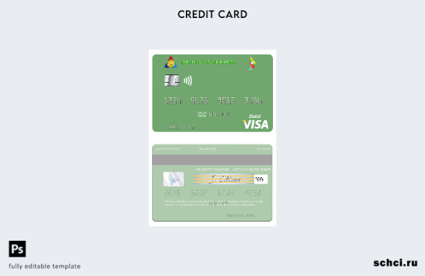 цифровая загрузка шаблона дебетовой карты Visa Myanmar Innwa Bank Limited